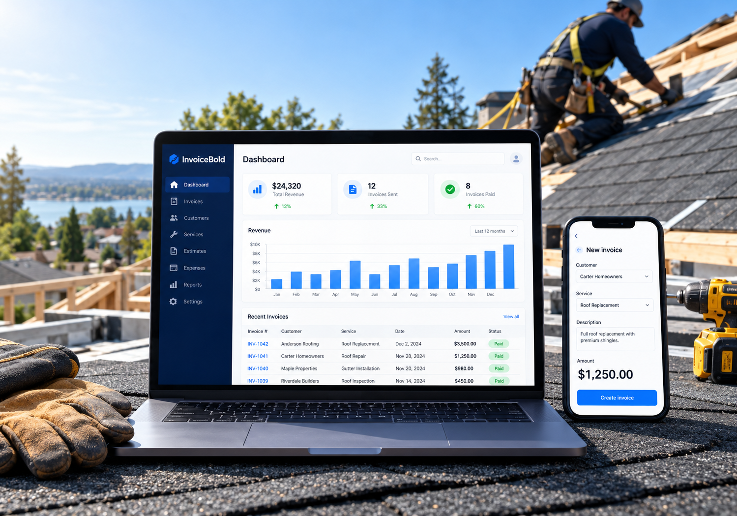 Roofing service business